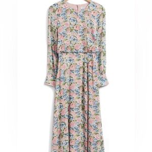 & Other Stories Pink and Blue Floral Long Sleeve Dress